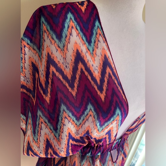 MIKEN SWIM COVER SIZE US M STRETCH WAIST 100% POLYESTER MULTI COLOR - Picture 3 of 7